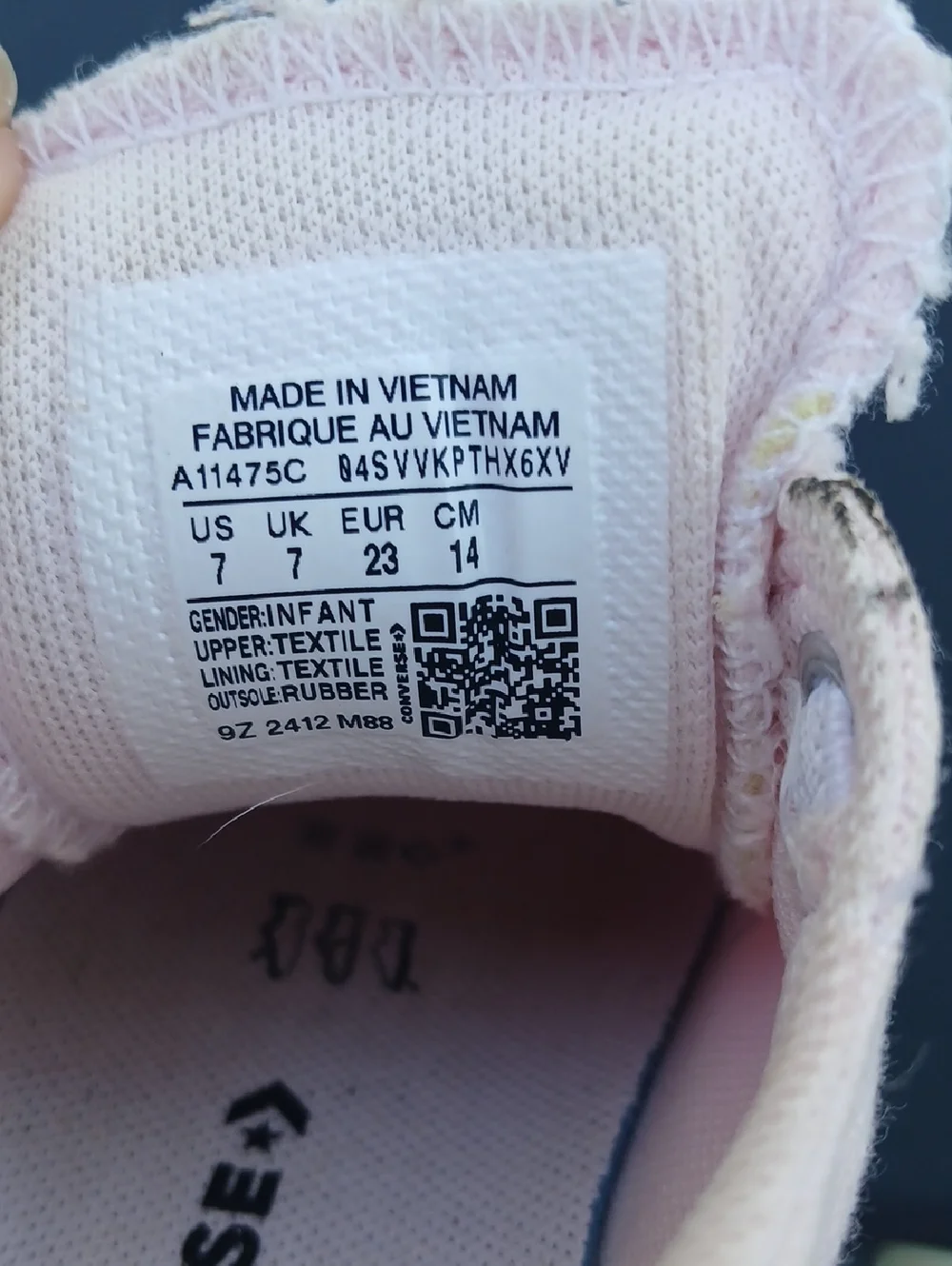 Converse Kids Light Pink Canvas Low-Top Sneakers